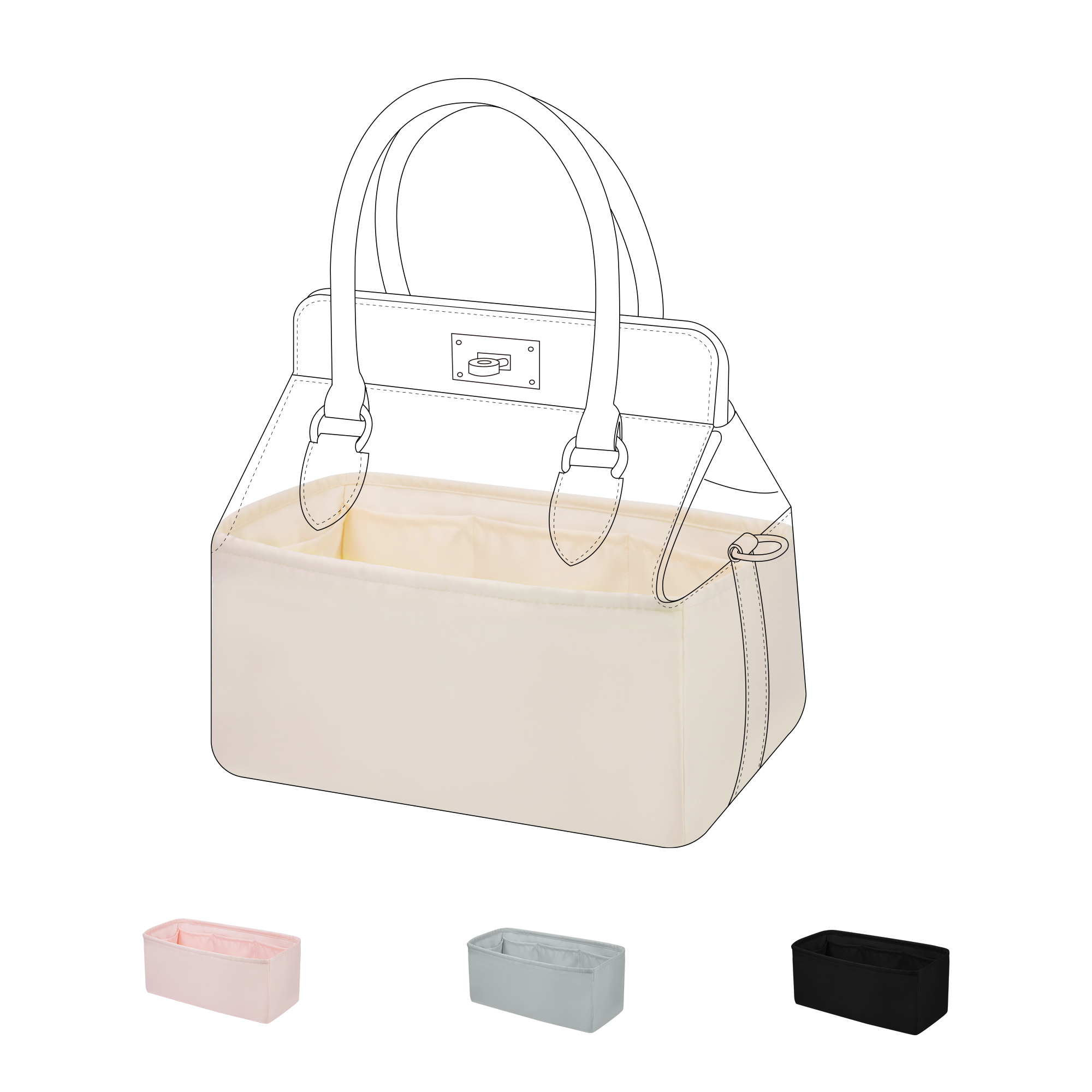 Luxury Bags Hermes - Organizer do torebki DGAZ Silk Purse,