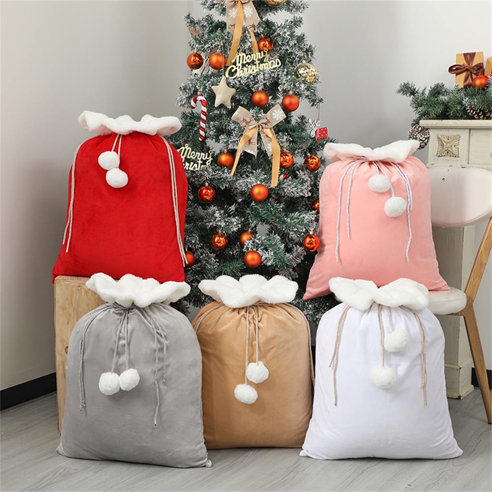 Luxury Xmas Bags - Personalizowany pluszowy worek świąteczny z motywem
