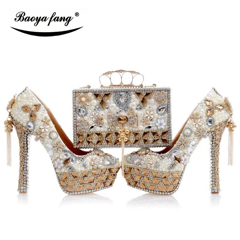 Luxury Bags And Shoes - Luksusowe kryształowe buty ślubne z pasującymi
