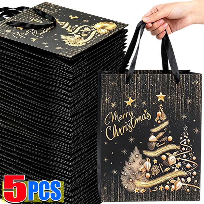 1/5 szt. Czarno-złota świątecz – Luxury Xmas Bags recenzja i cena